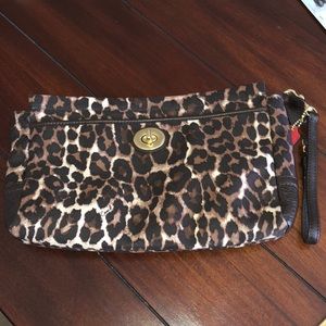 Coach animal print wristlet